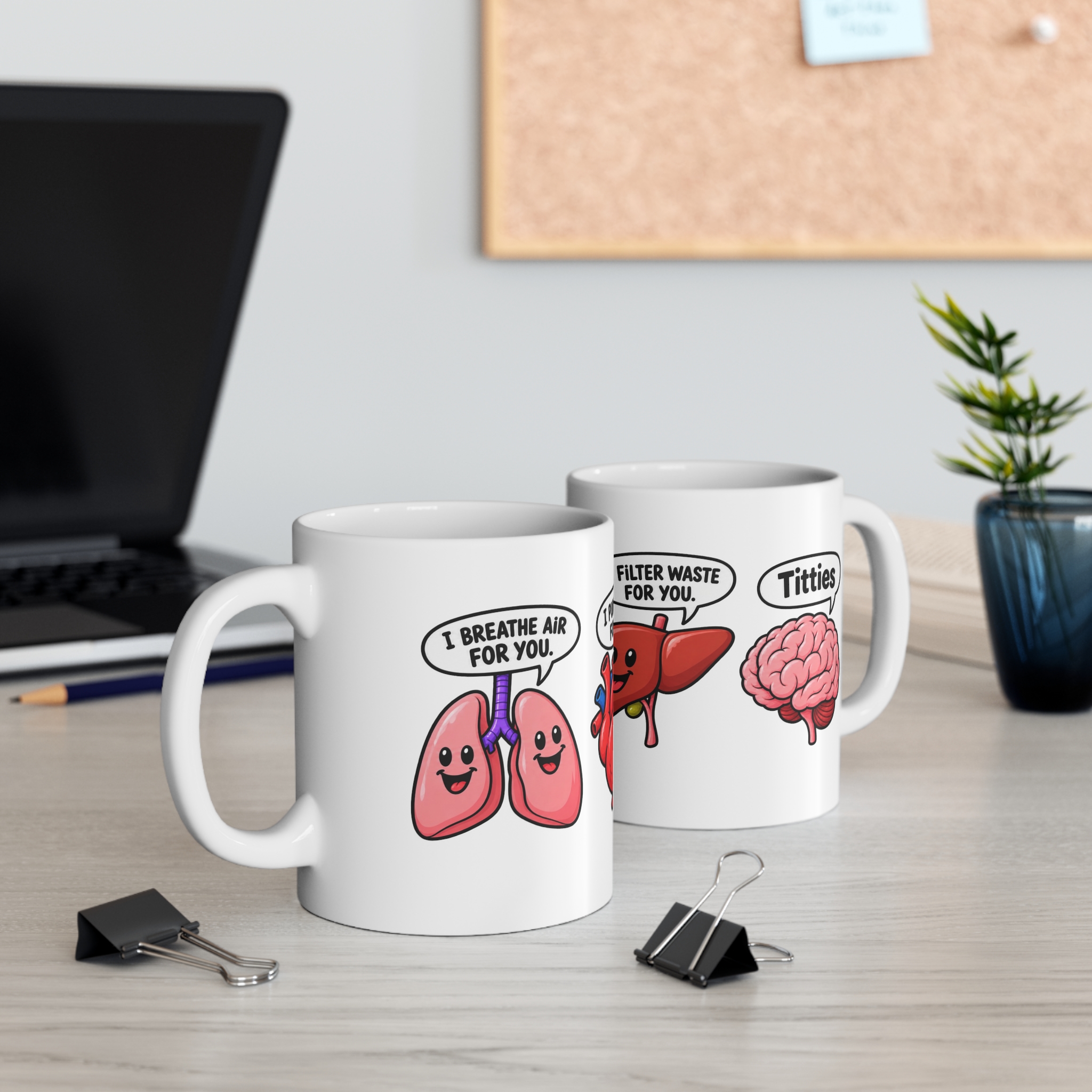Cute Organ Systems Coffee Mug — 'I Breathe Air For You, I Pump Blood For You' Ceramic Mug (11oz) - Image 4