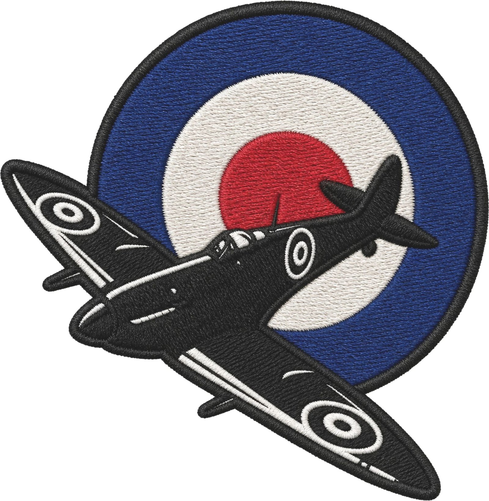 raf spitfire roundel t shirt design featuring a spitfire silhouette and raf roundel
