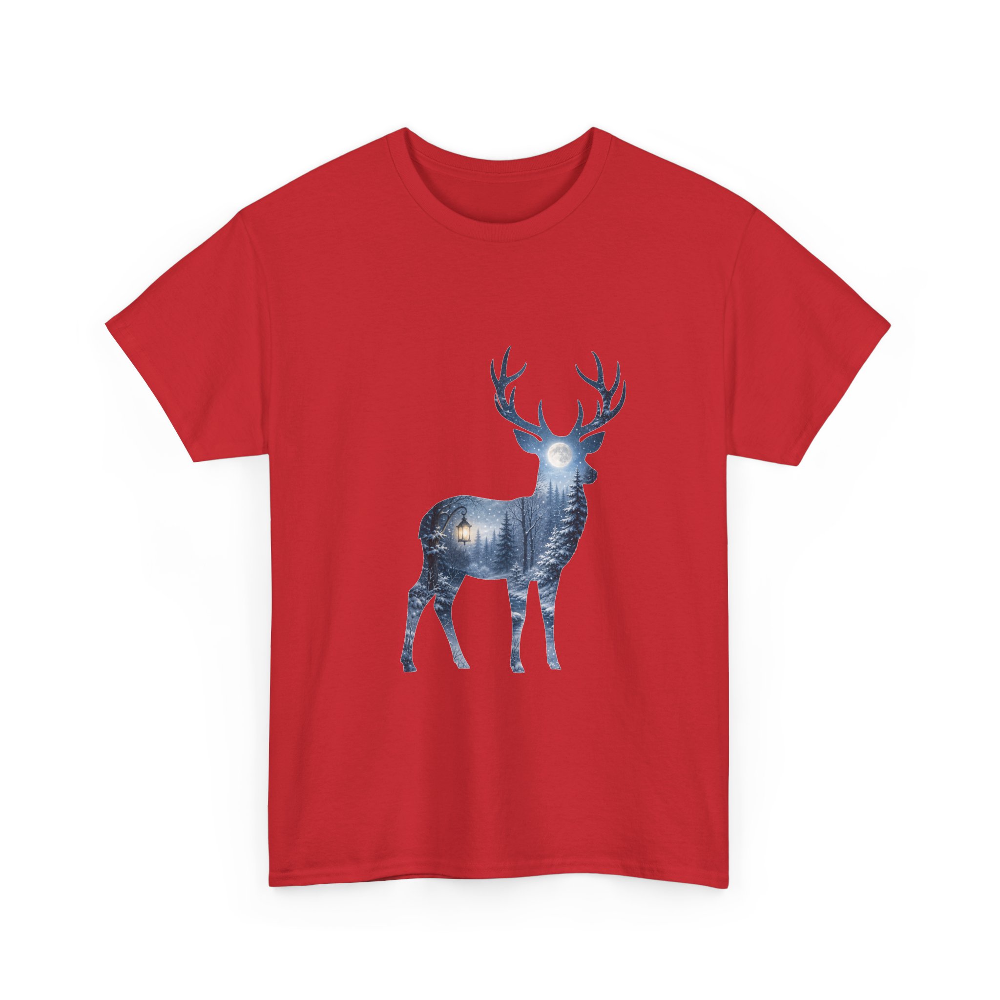 deer moonlit forest t‑shirt design