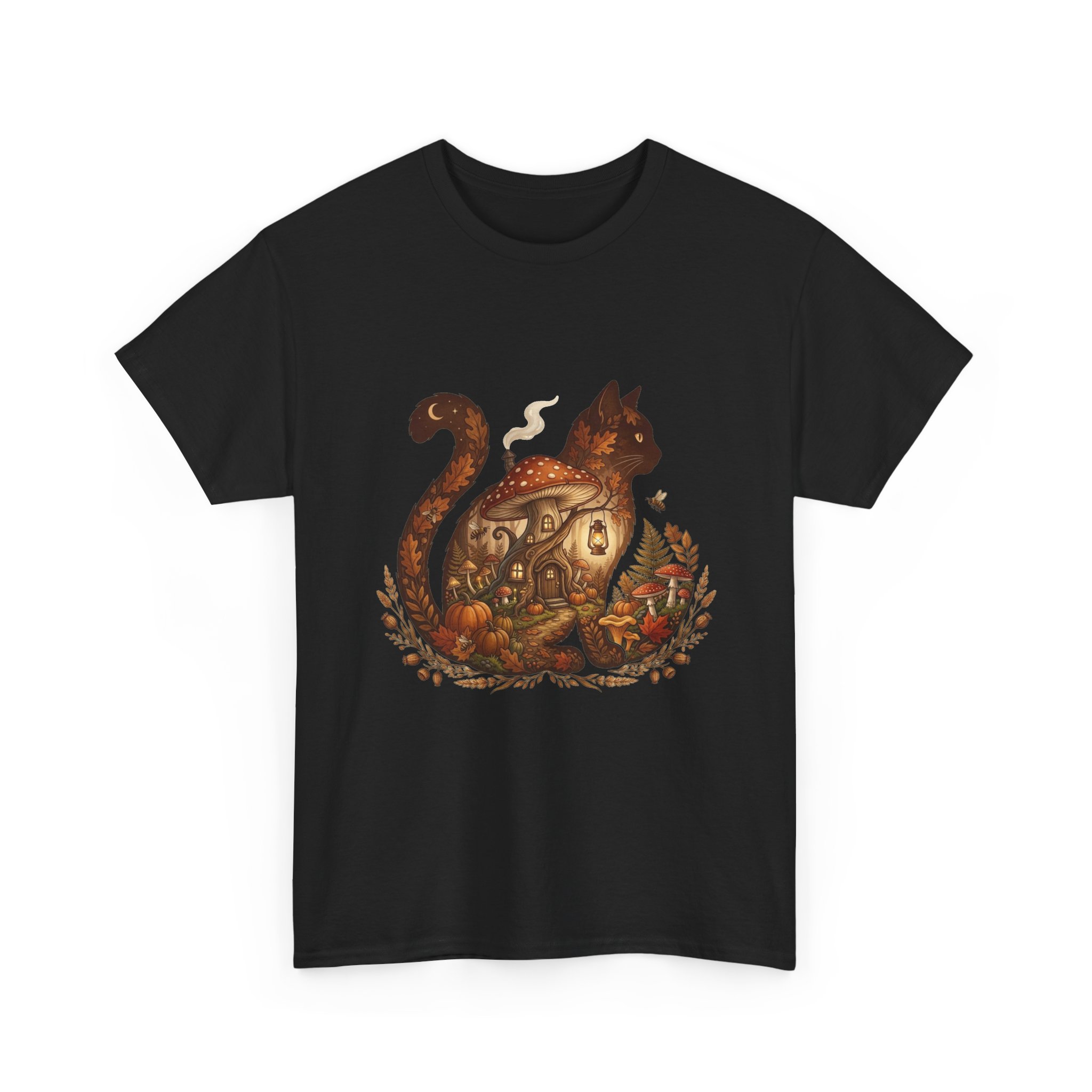 cute cat pumpkin fall graphic tee