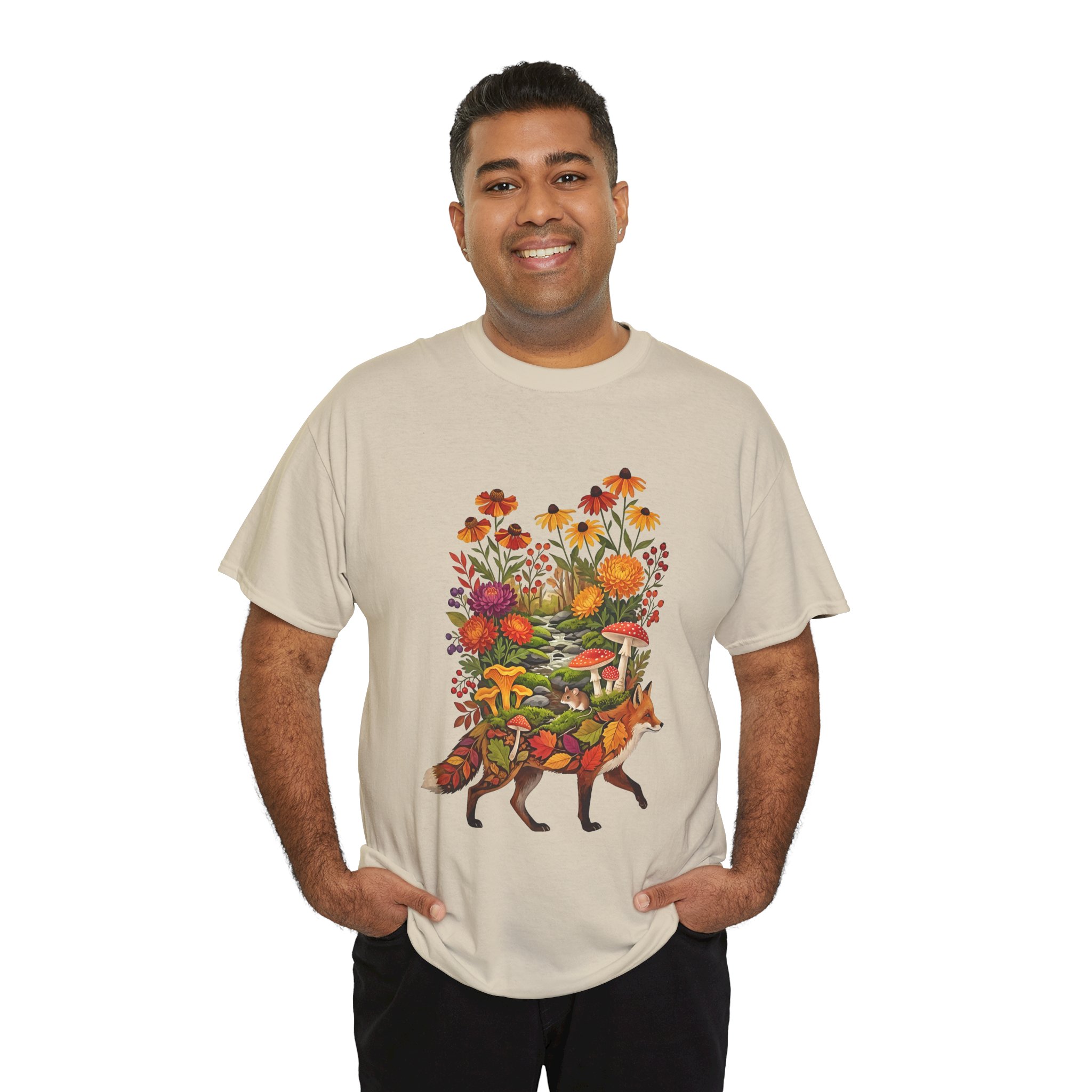 fox autumn forest nature t‑shirt design