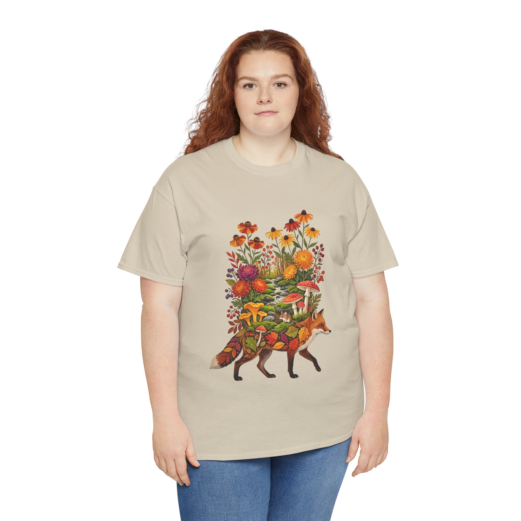 fox autumn forest nature t‑shirt design