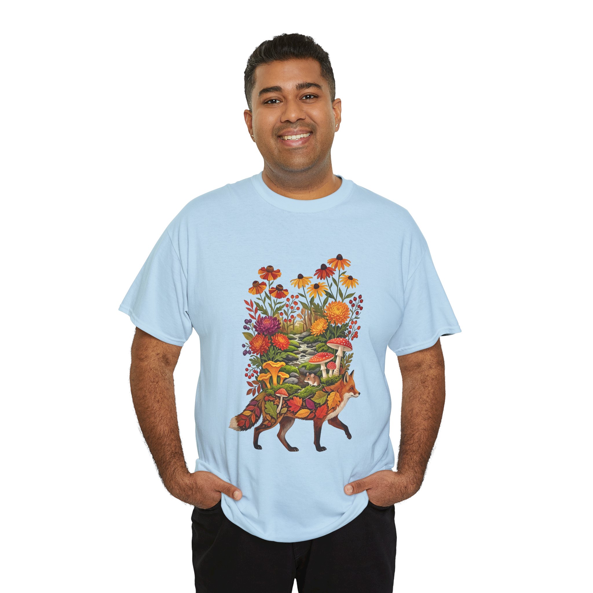 fox autumn forest nature t‑shirt design