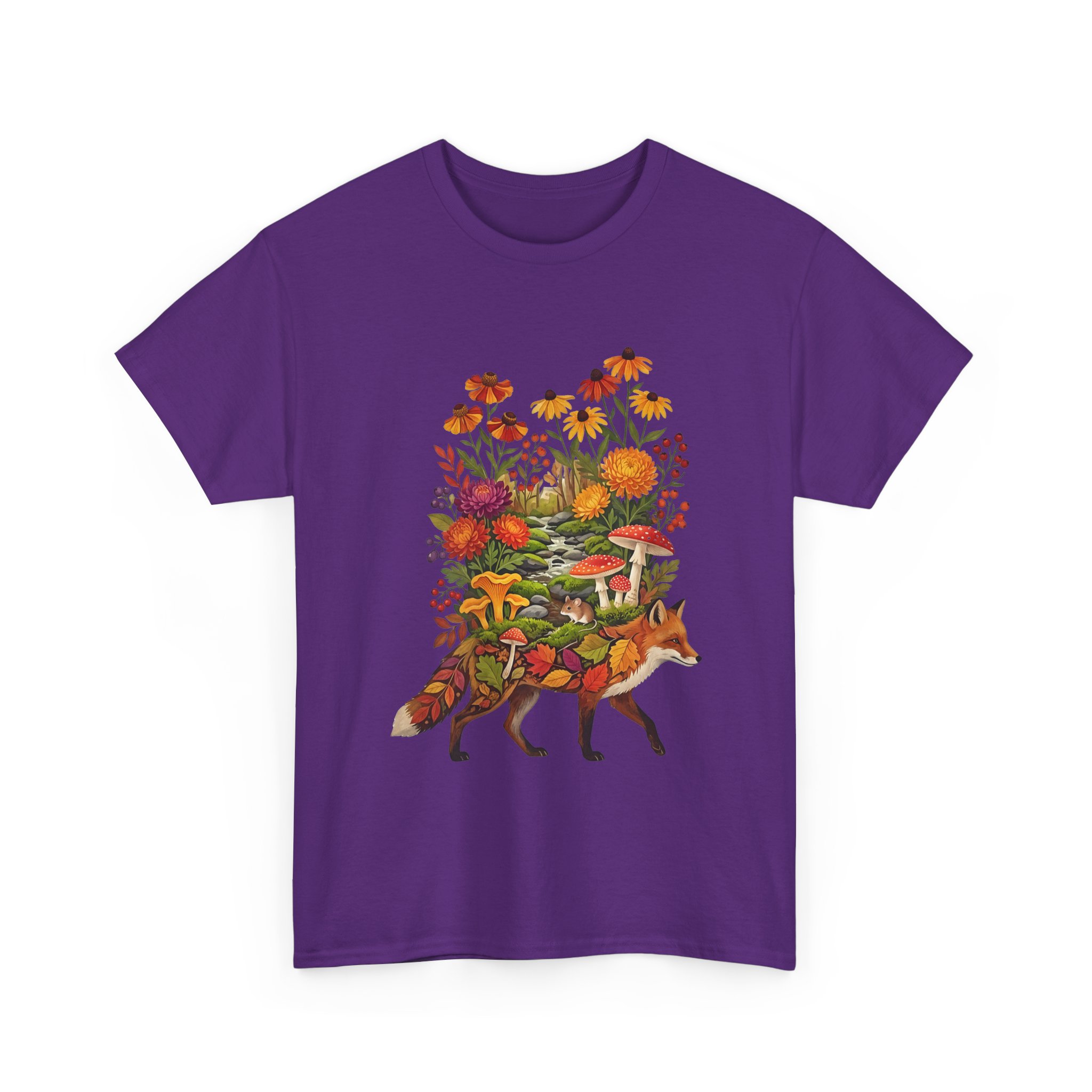 wildflower fox autumn tee artwork