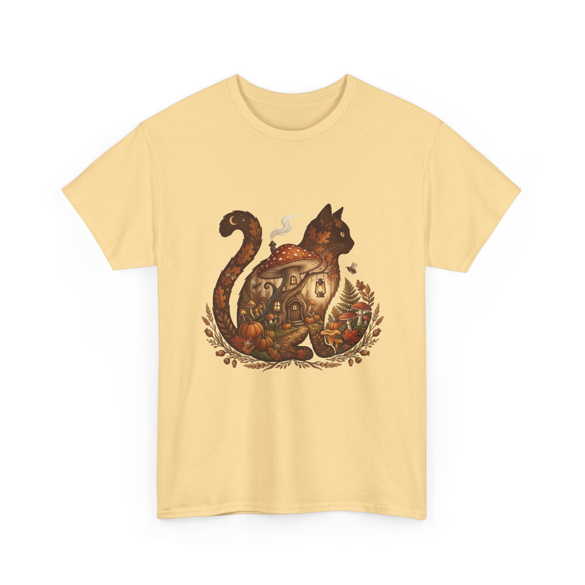 cute cat pumpkin fall graphic tee