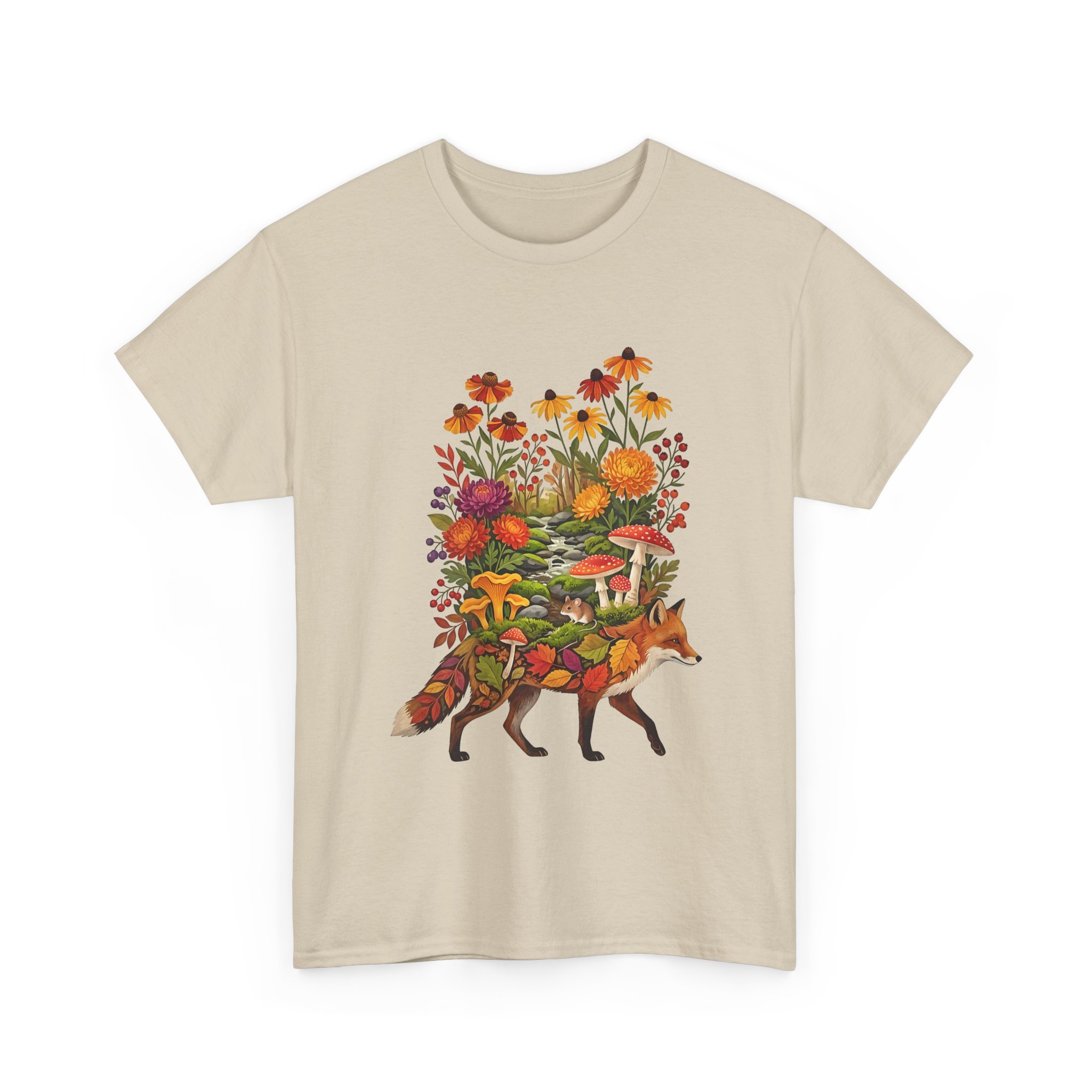 wildflower fox autumn tee artwork