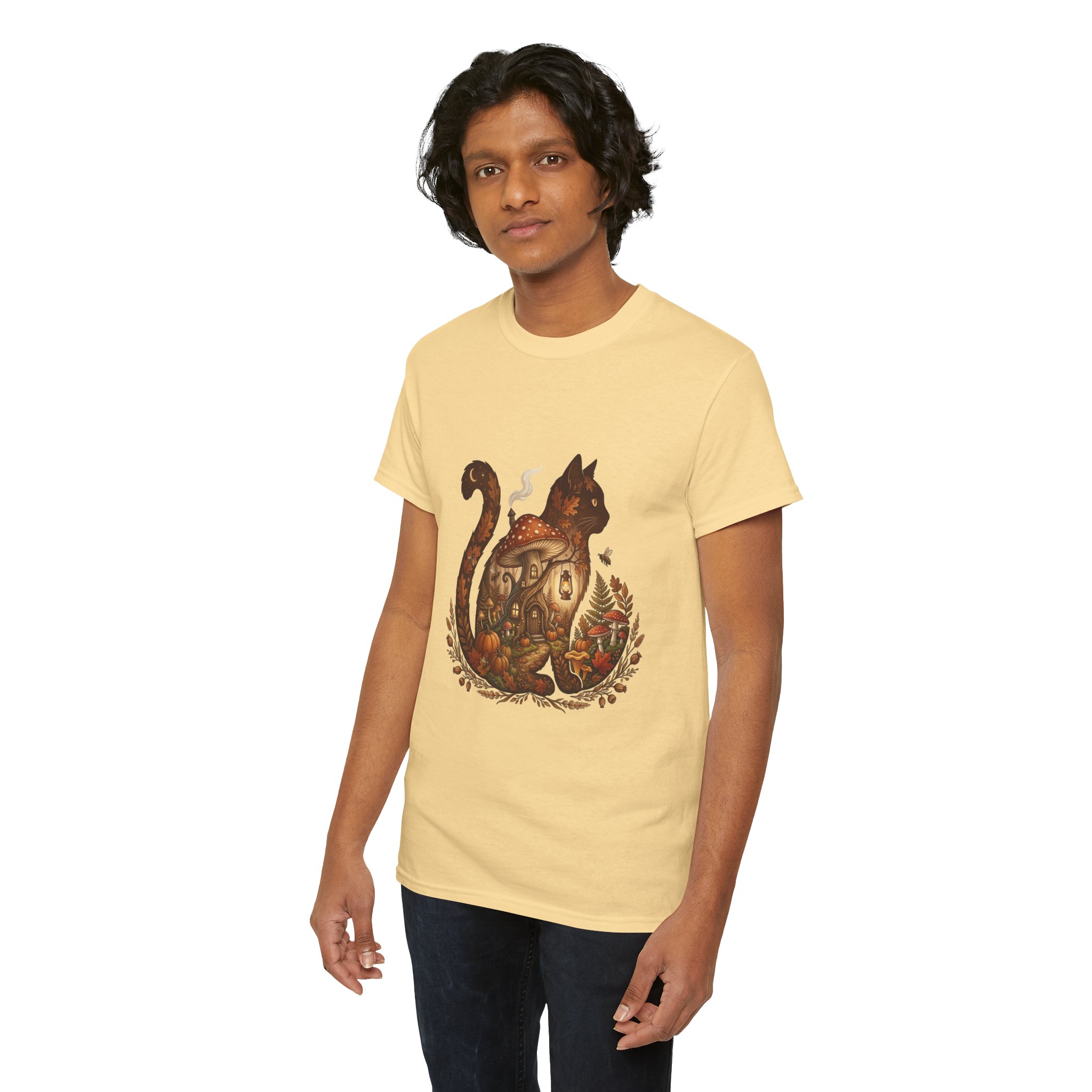 autumn cat pumpkin t‑shirt design