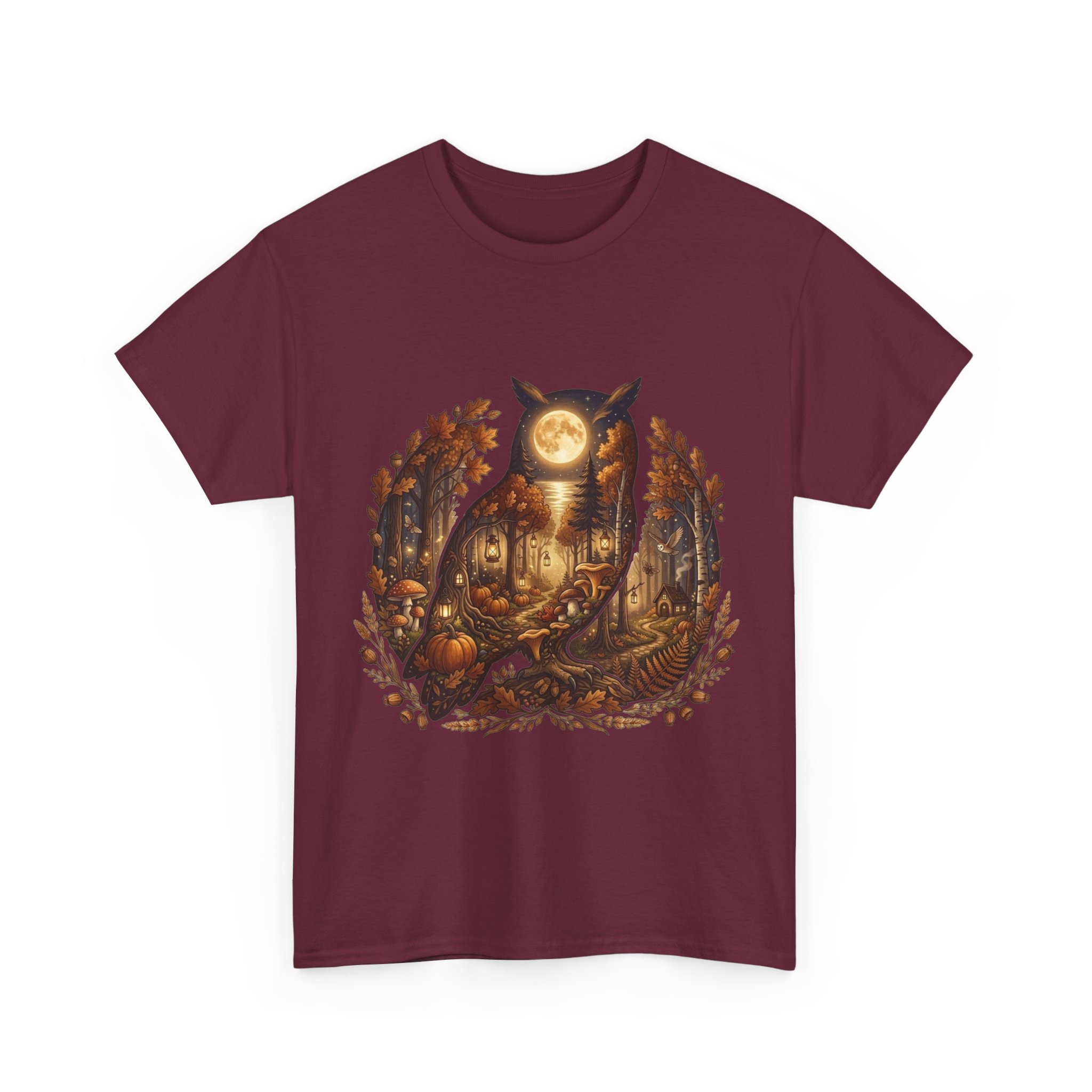 autumn night owl t‑shirt design
