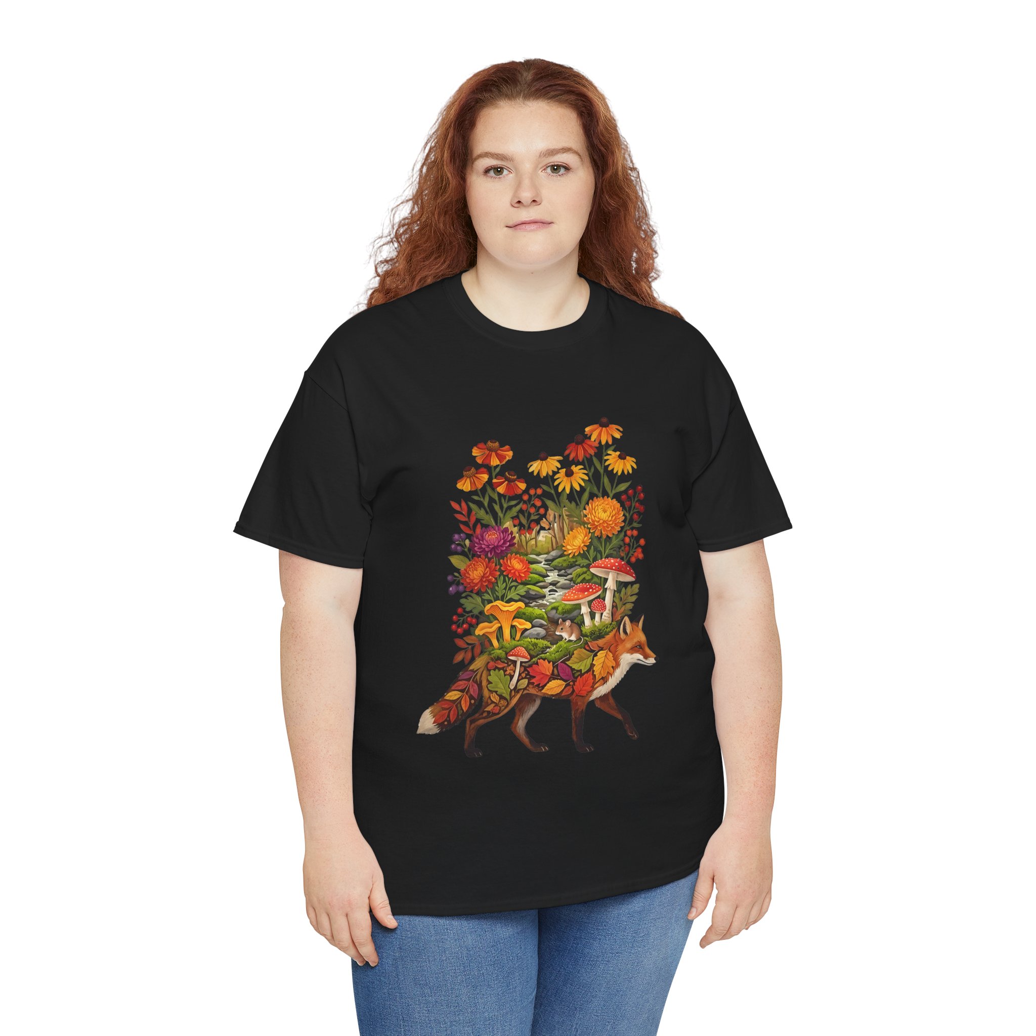 fox autumn forest nature t‑shirt design
