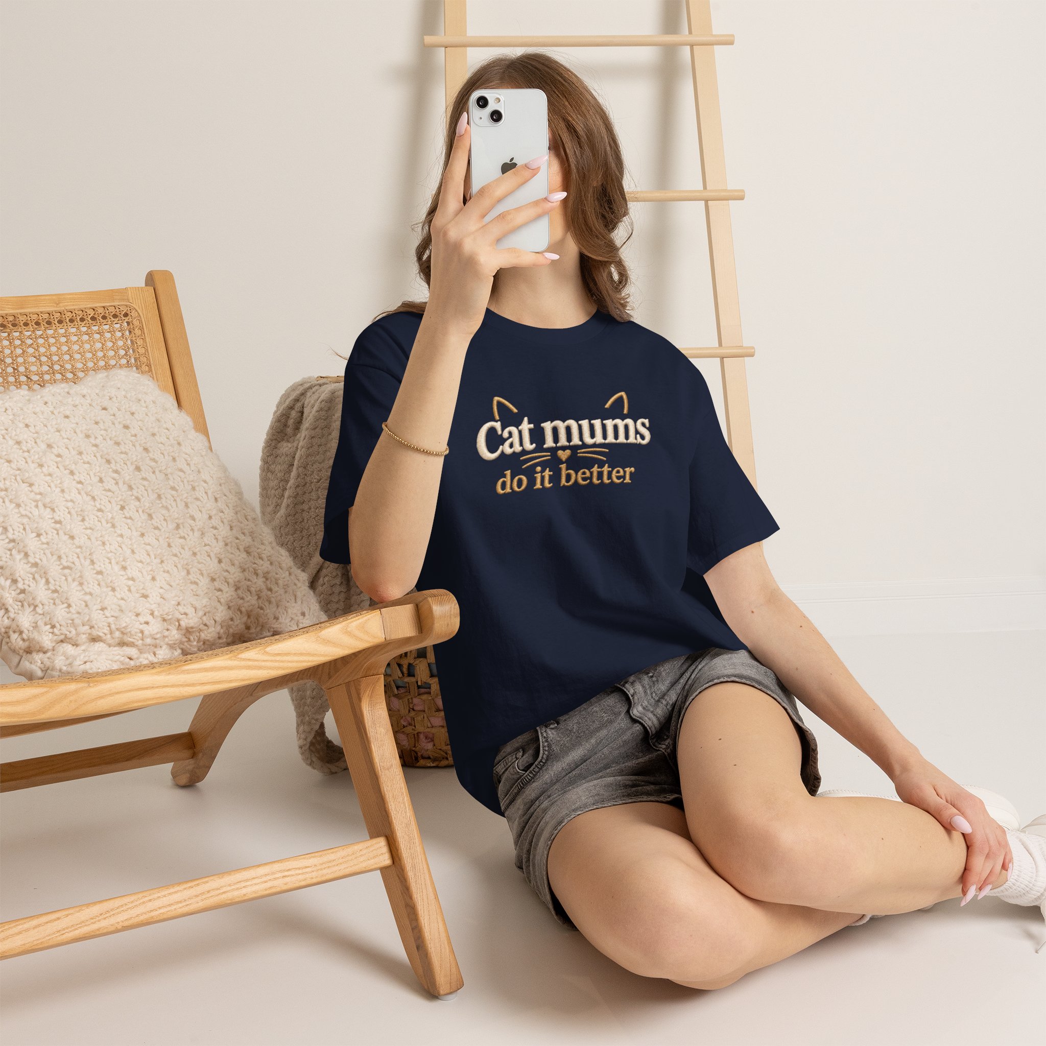 funny cat mum graphic tee