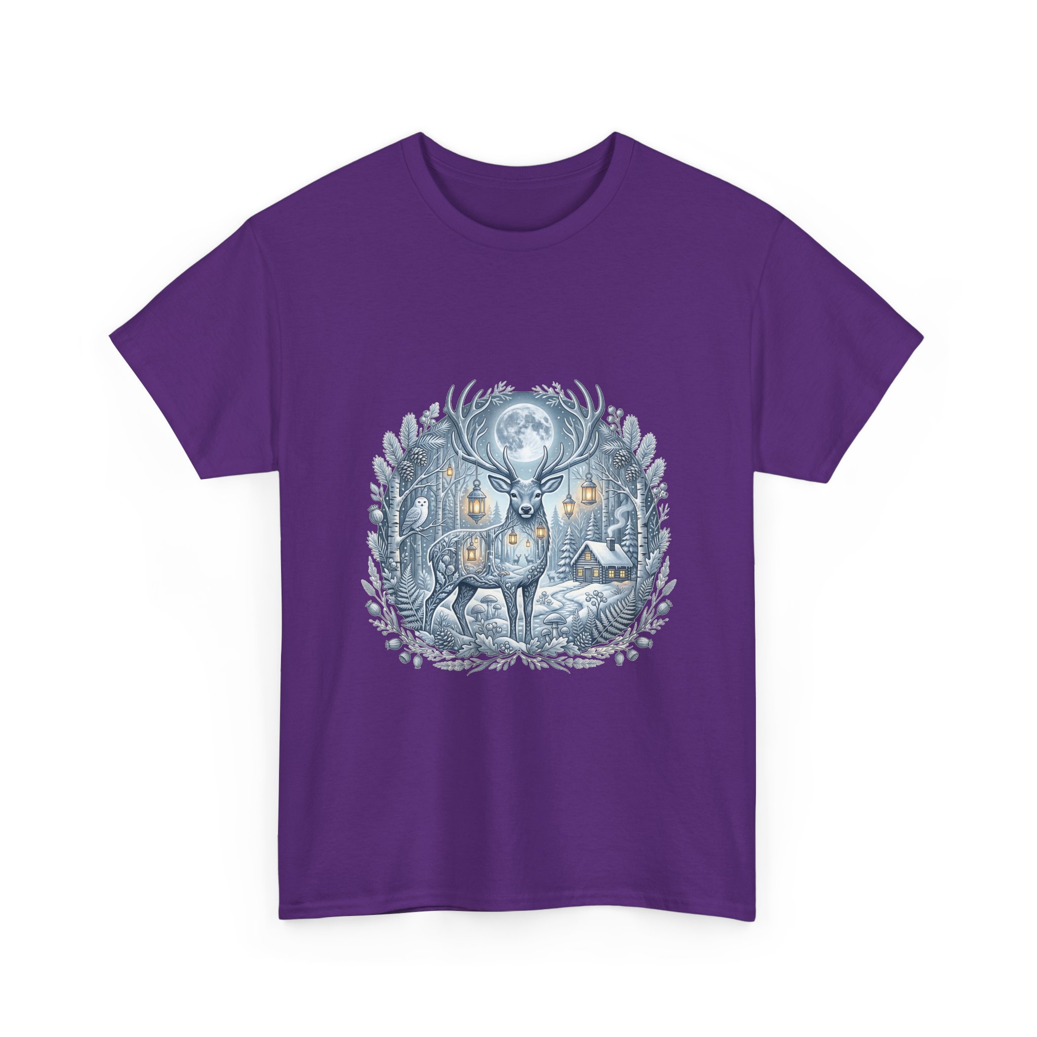 deer lantern woodland t‑shirt design