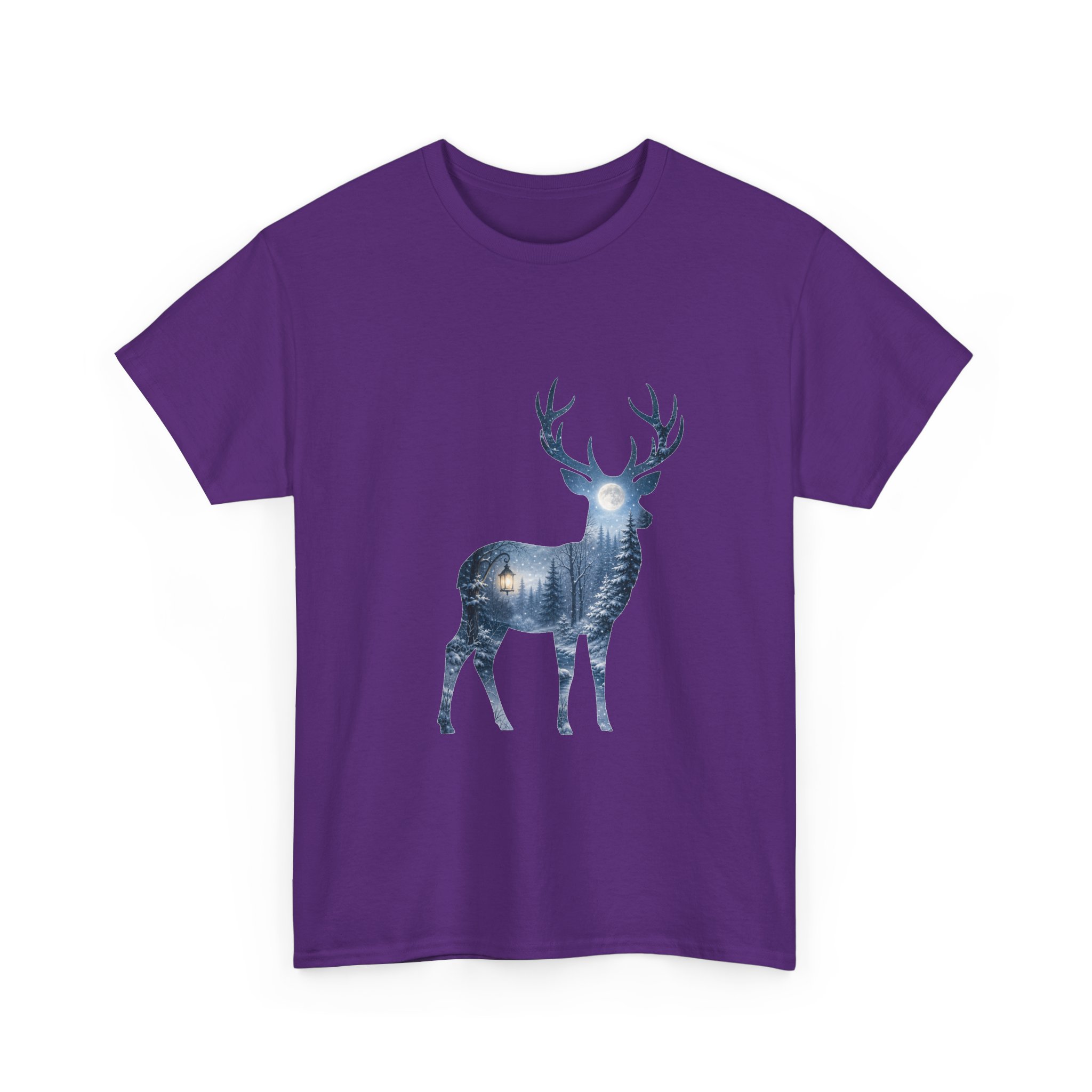 deer moonlit forest t‑shirt design