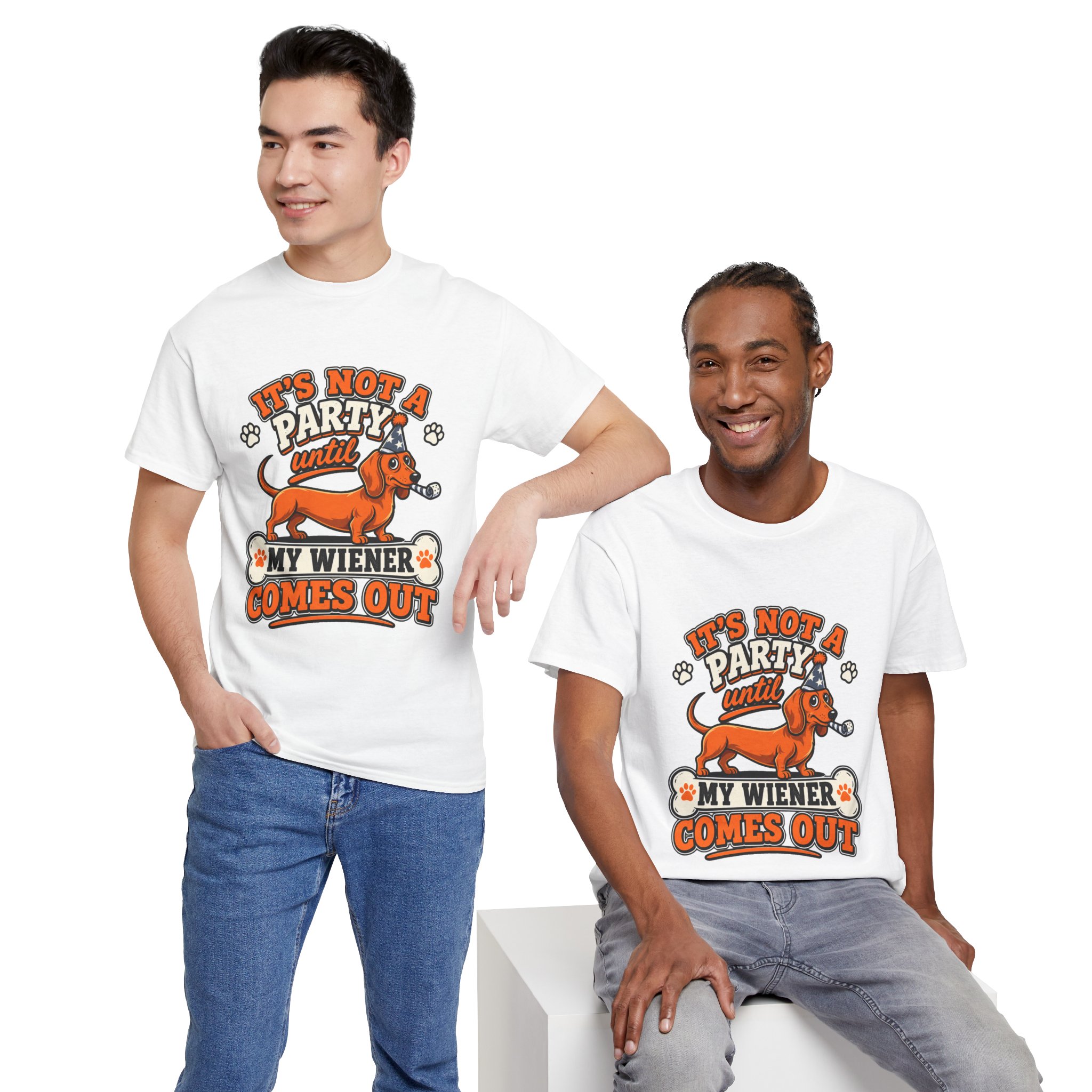 wiener dog slogan graphic tee