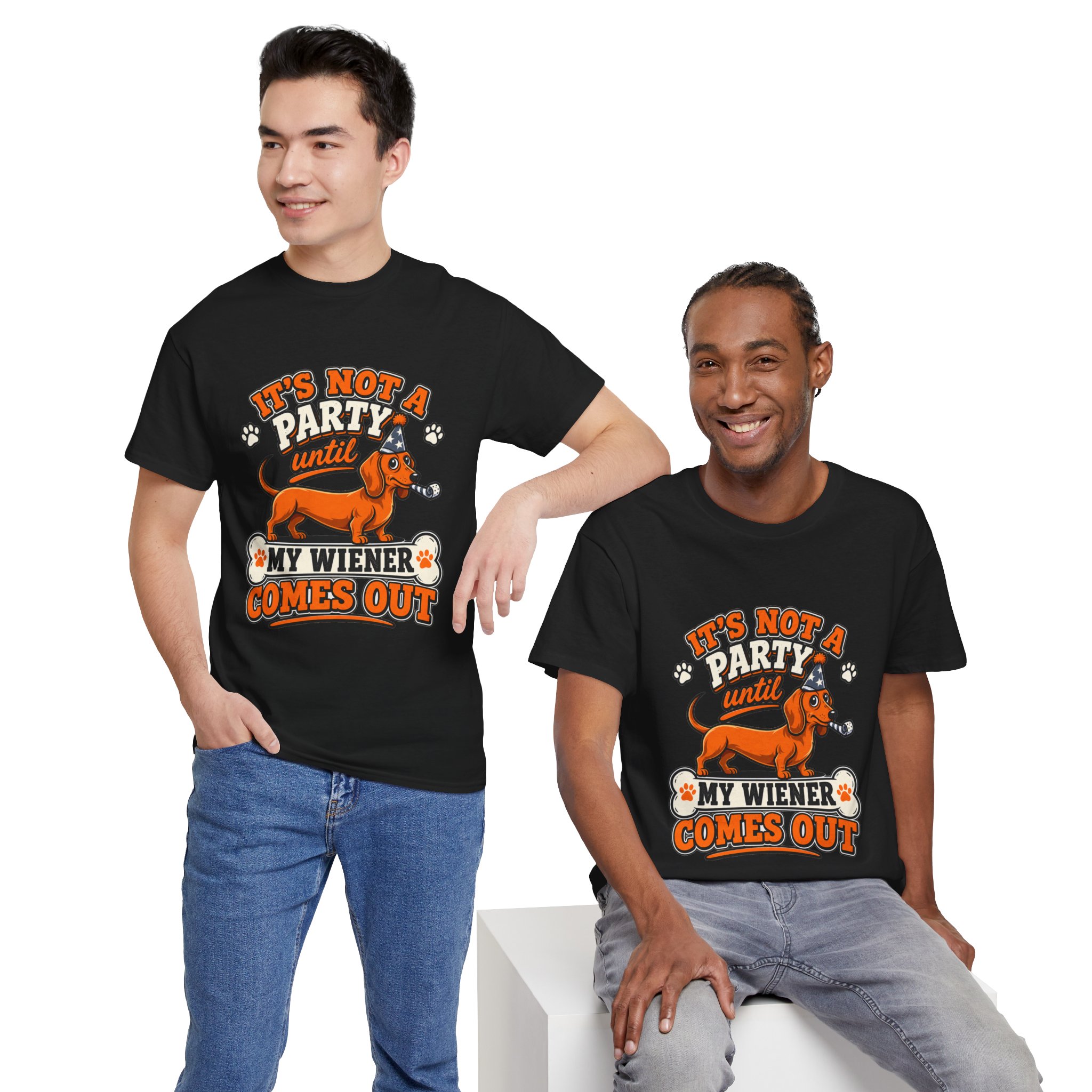 wiener dog slogan graphic tee