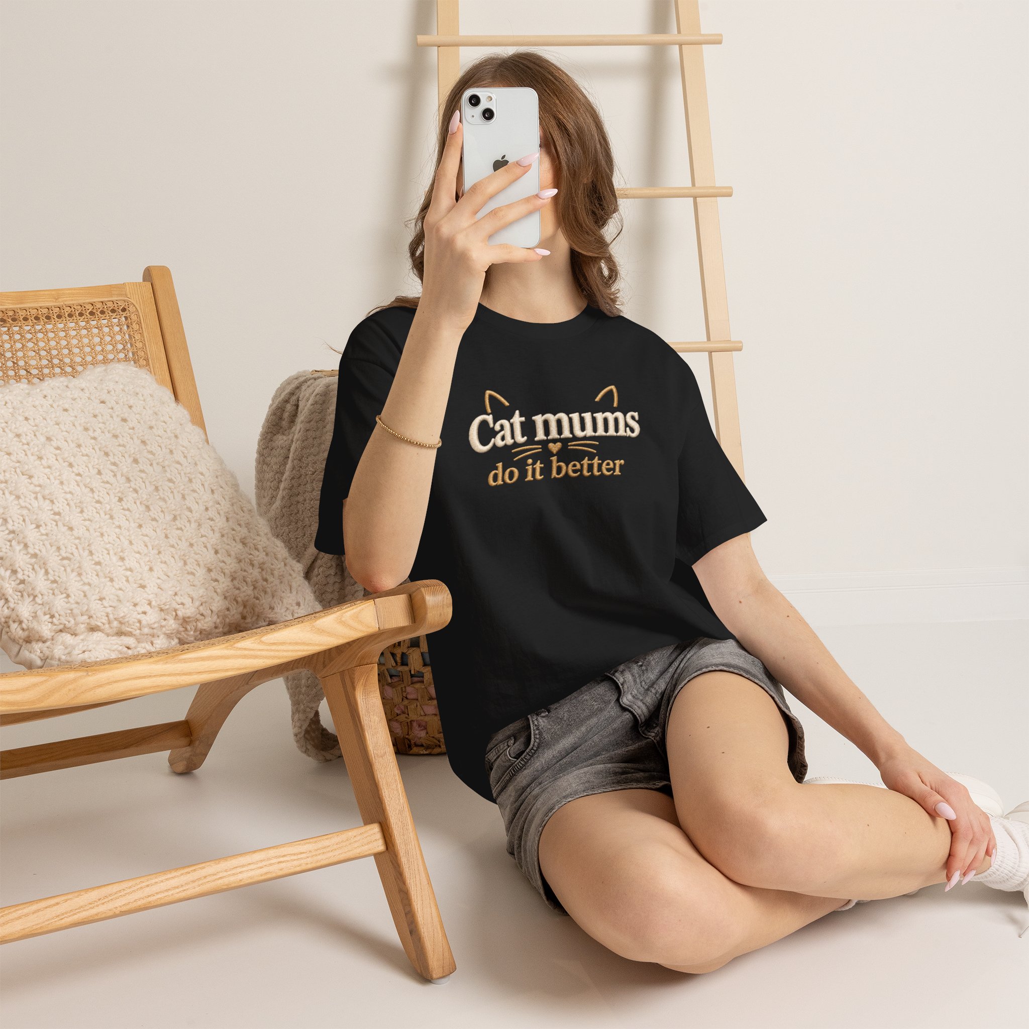 funny cat mum graphic tee