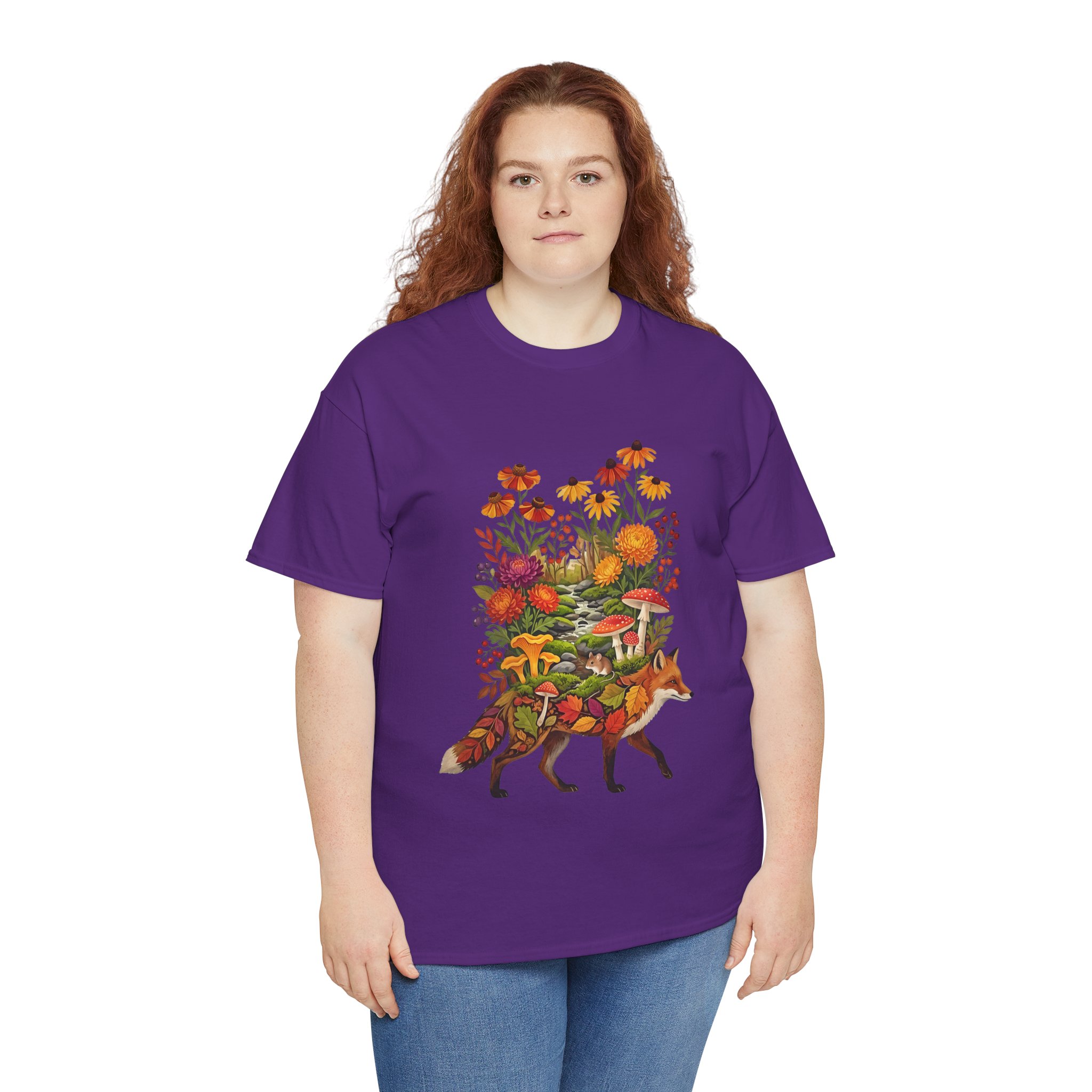 fox autumn forest nature t‑shirt design