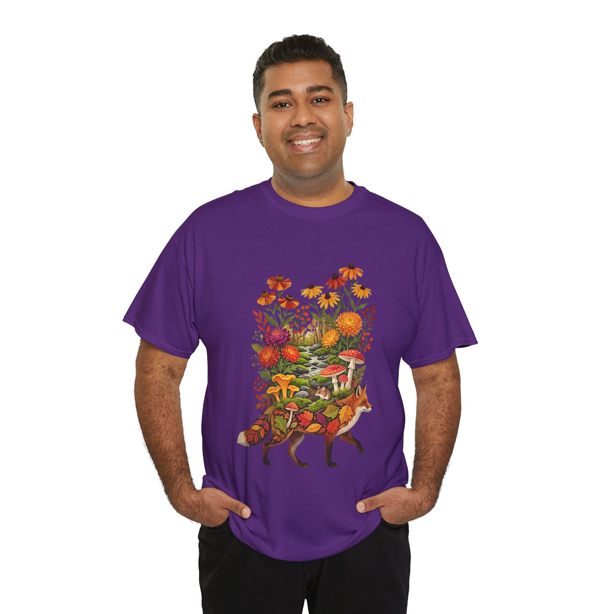 fox autumn forest nature t‑shirt design