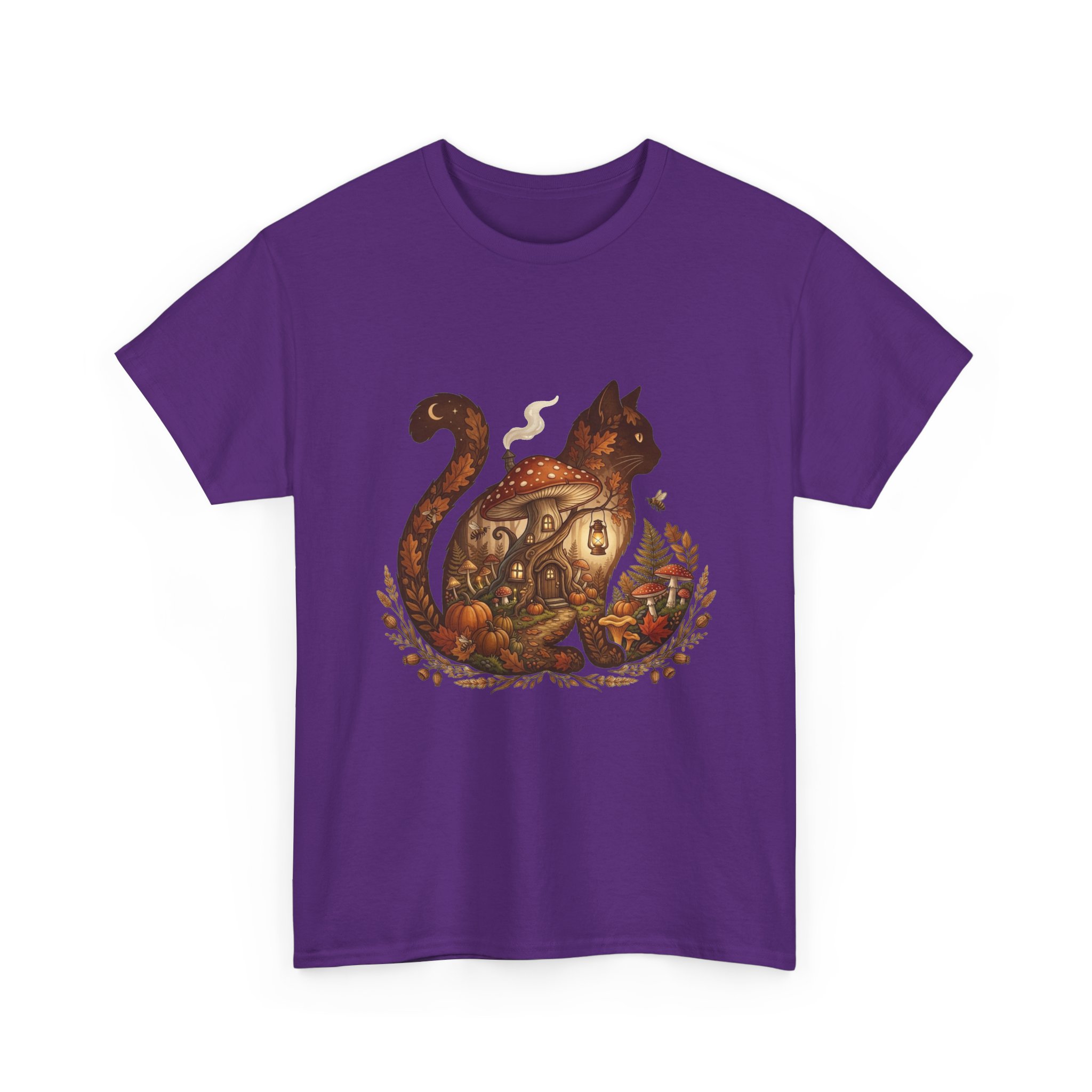 cute cat pumpkin fall graphic tee