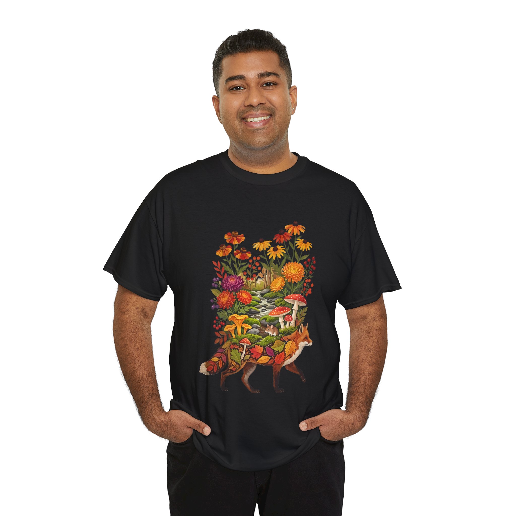 fox autumn forest nature t‑shirt design