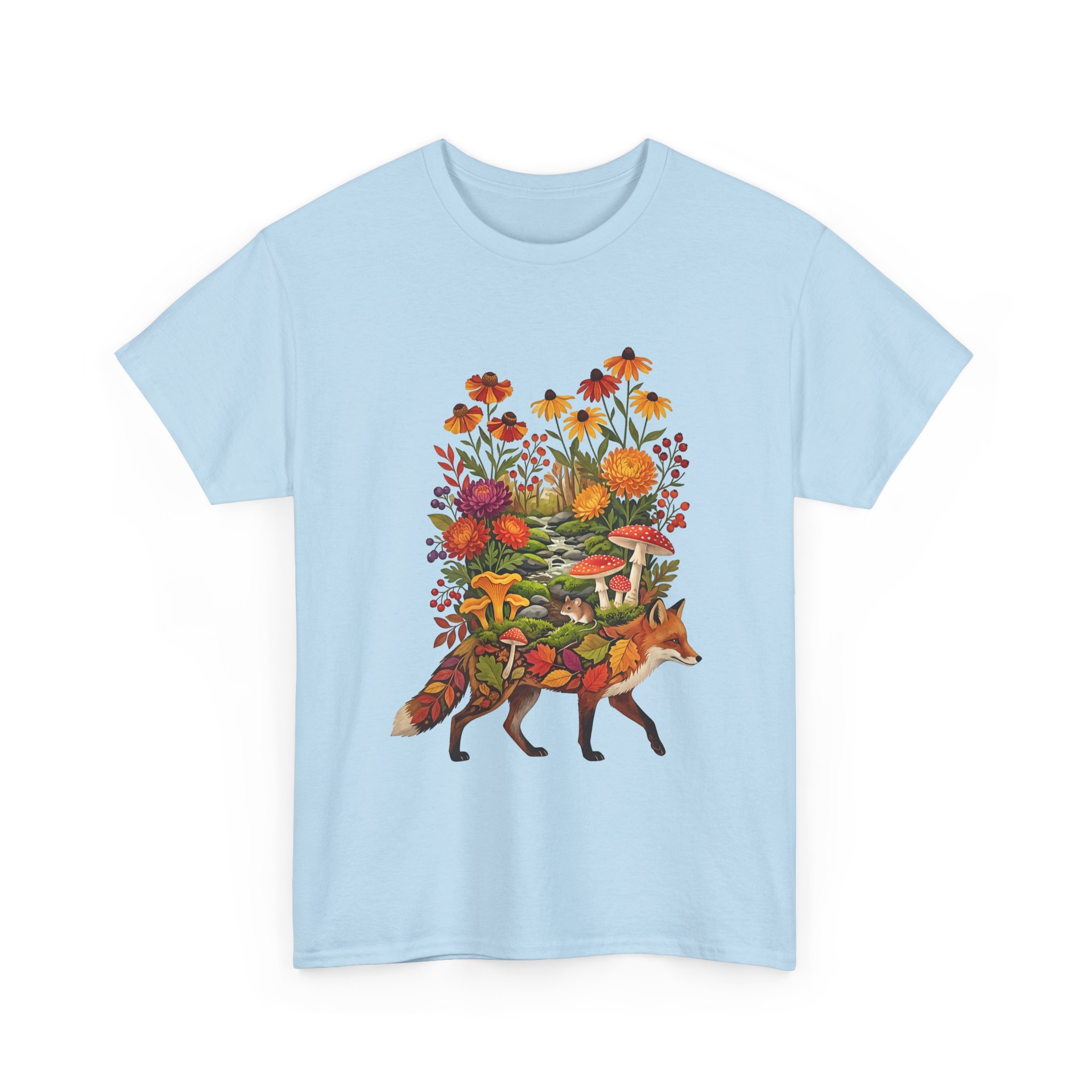 wildflower fox autumn tee artwork
