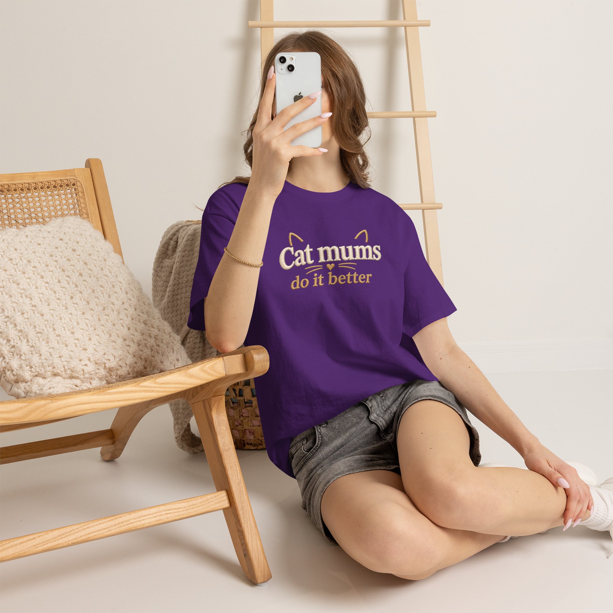 funny cat mum graphic tee