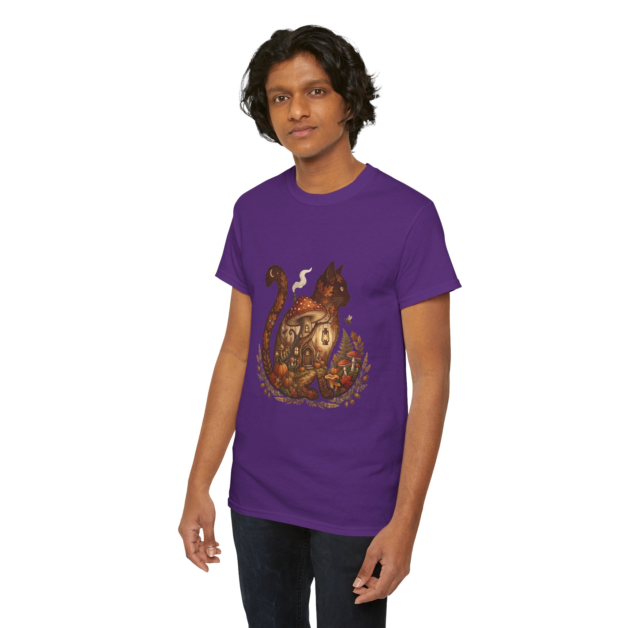 autumn cat pumpkin t‑shirt design