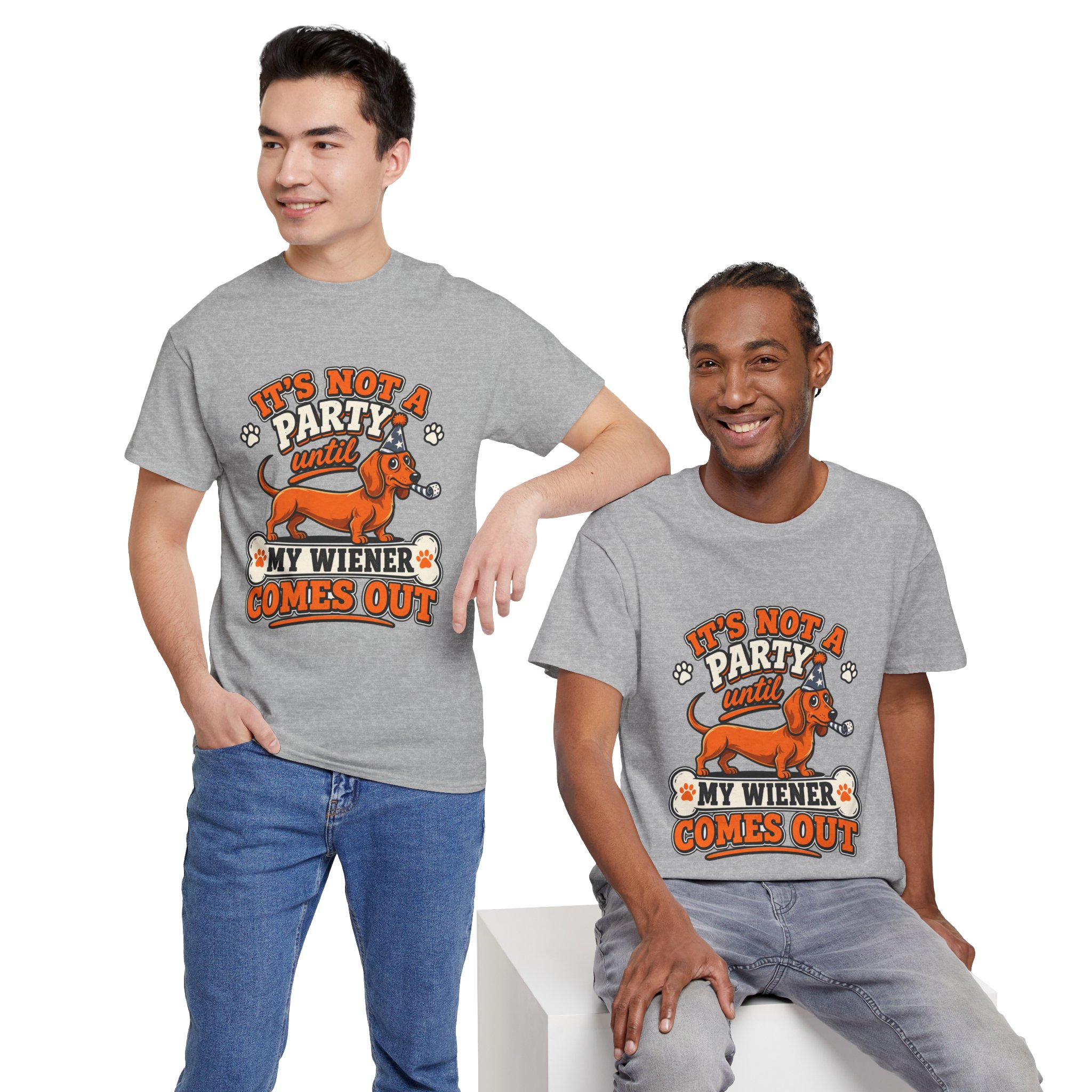 wiener dog slogan graphic tee