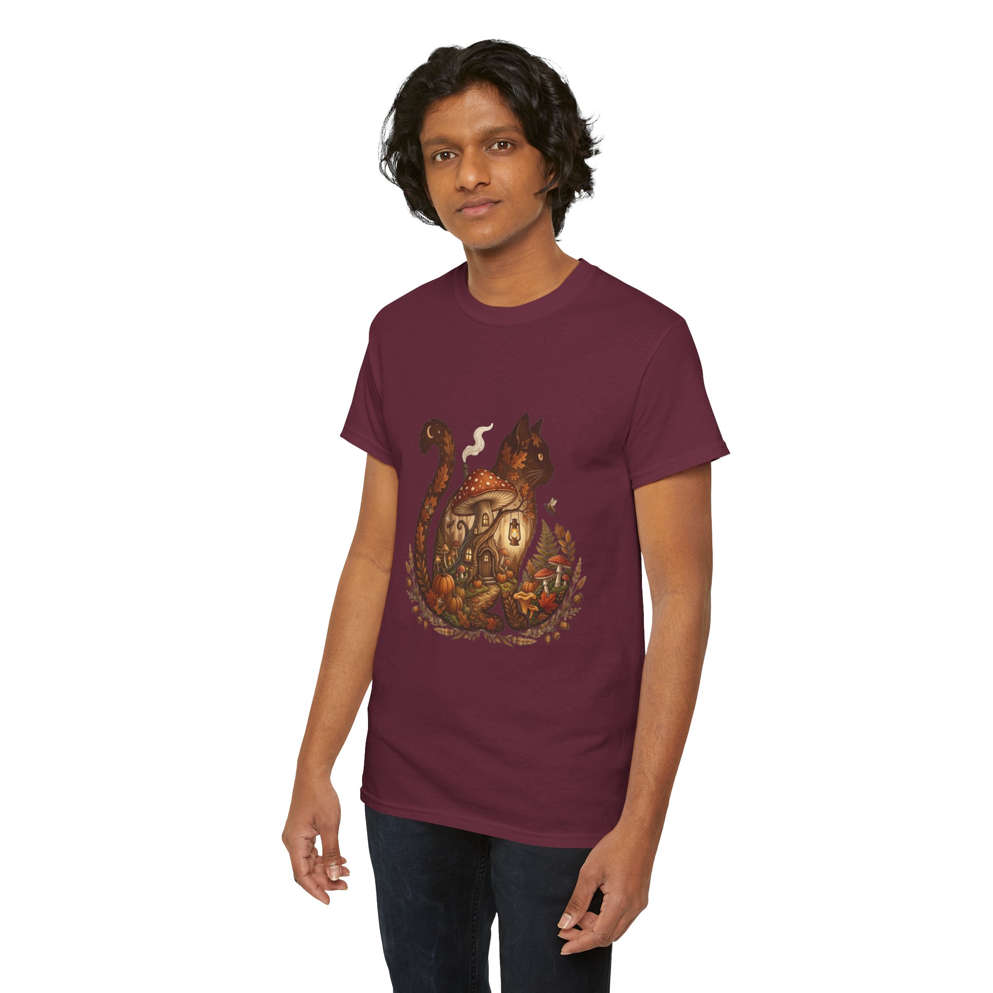 autumn cat pumpkin t‑shirt design