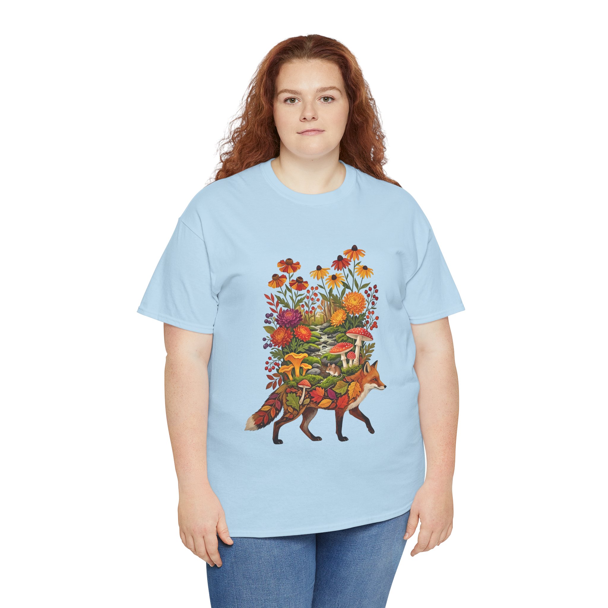 fox autumn forest nature t‑shirt design